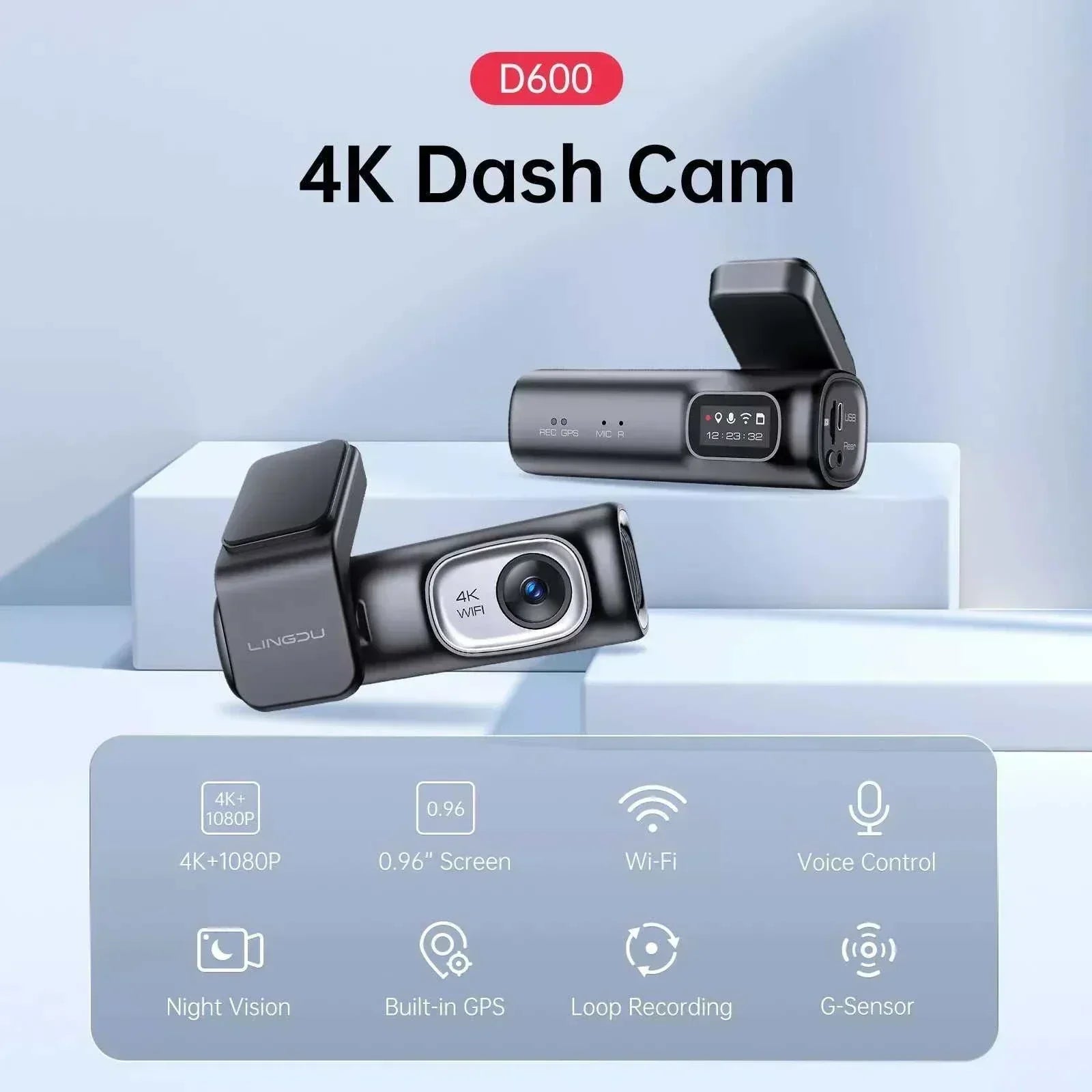 LINGDU D600 4k Dash front and rear