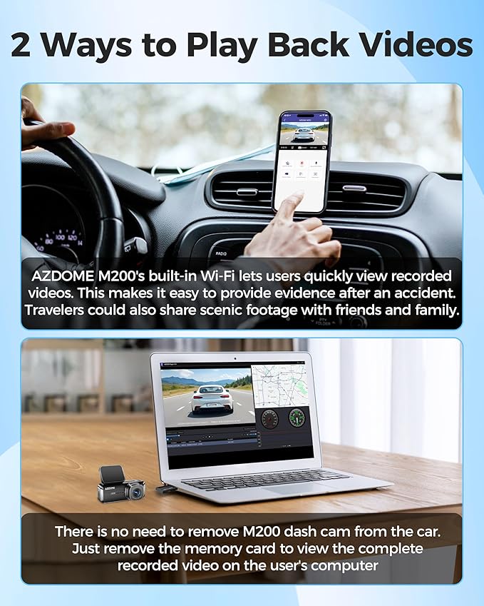 AZDOME M200 1080P Front Dash Cam