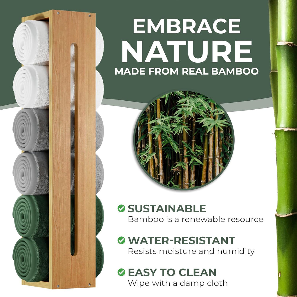 BAMBOO WOODEN TOWEL RACK
