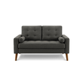 Causeuse de 58" avec deux coussins de Monarch - LUMOS-17 - tissu gris foncé (8J12L17)