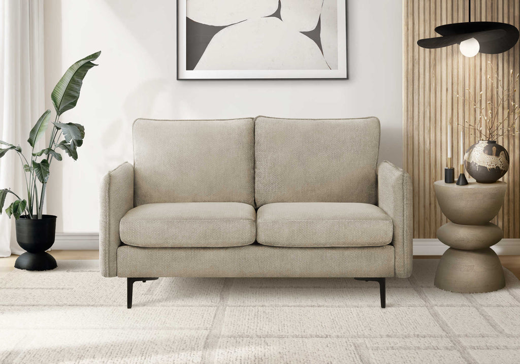 Causeuse de 57" avec deux coussins de Monarch - COACH-4 - tissu beige (8K12C04)