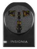 Adaptateur de voyage avec mise à la terre d'Insignia - Noir