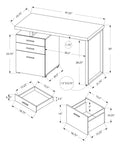 Bureau d'ordinateur moderne de couleur noir et gris métallique (I 7649)